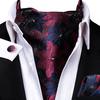 Mens Ascot Tie Set Paisley Cravats Red Black Blue Gold Pink Silk Vintage Scarf