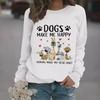European & American Cross-border Autumn/Winter Women's Casual Long-Sleeve Round Neck Dog Print Pullover