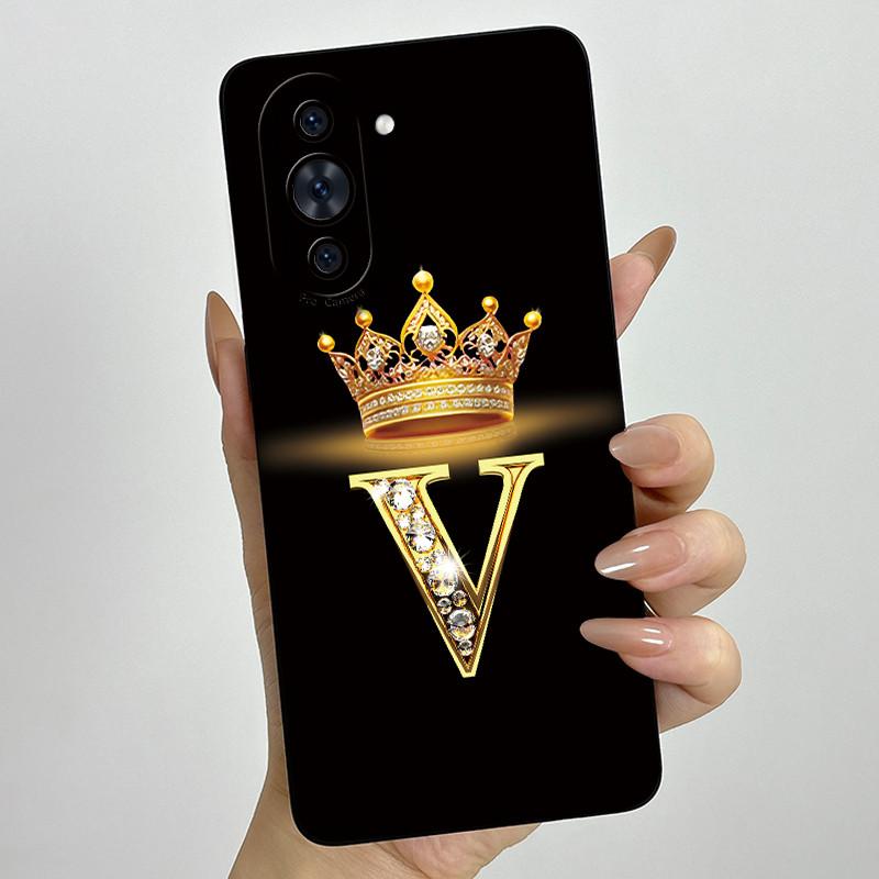 Для Huawei Nova 10 Pro Nova10 Корона Начальная Буква Чехол для Пары Huawei Nova 10 10Pro Мягкий Силикон ТПУ Защитный Чехол