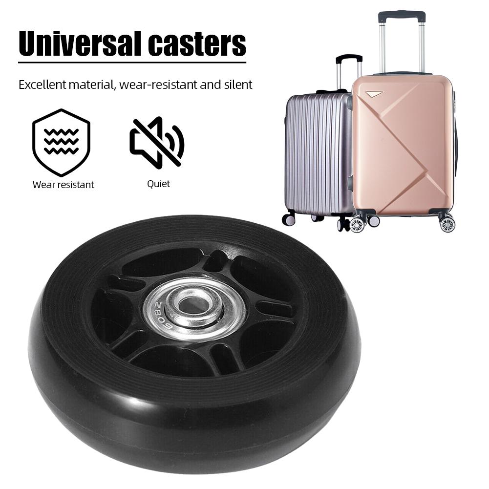 1 Pair Luggage Suitcase Replacement Wheels Mute Swivel Caster Wheels with Metal Bearings Axles Screw Wheels Bearings Repair Kits