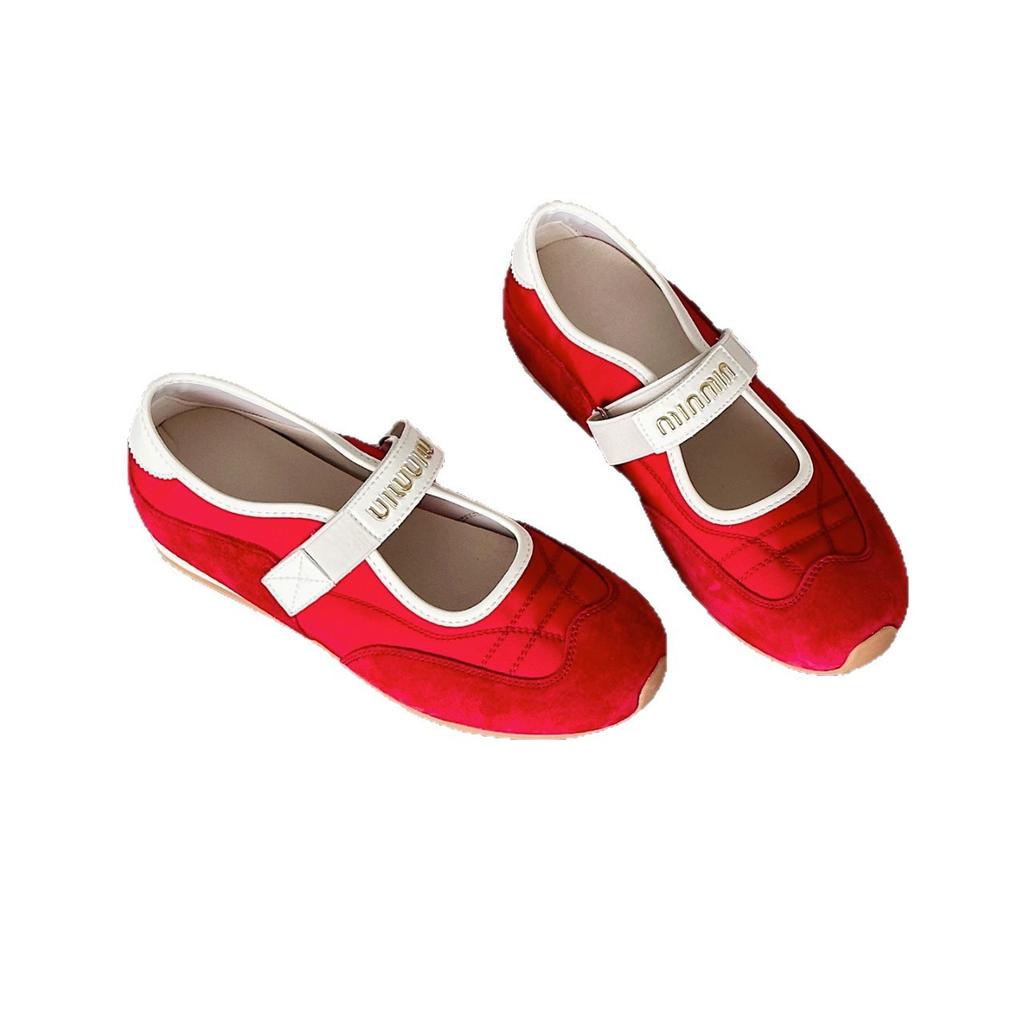 2025 Summer New Breathable Single Shoes Color Matching Retro Single Shoes Velcro Mary Jane Shoes Versatile Casual Moral Training Shoes Tide
