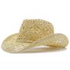 Wide Brim Western Cowboy Hat Sun Protection Jazz Hat Fashion Straw Cap Outdoor