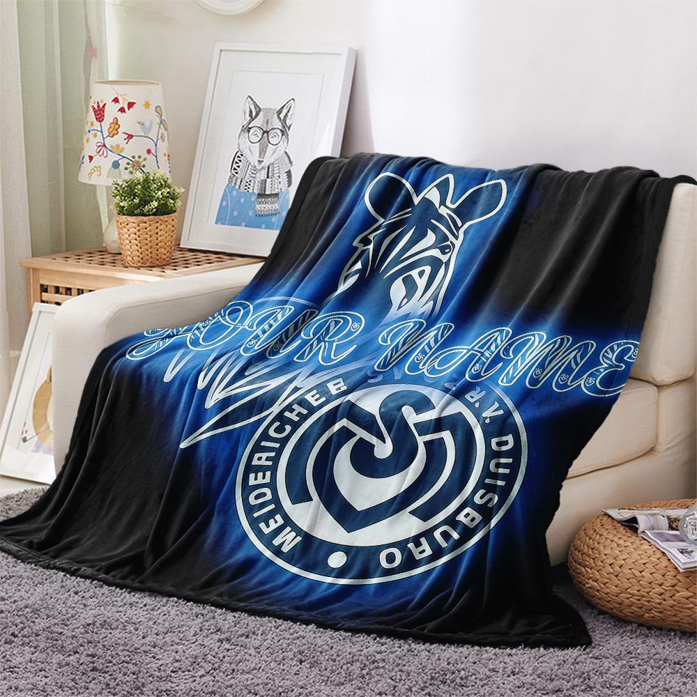 1PC Msv Duisburg Custom Name Patterned Flannel Blanket Suitable For All Seasons For Home Decor Warmth And Comfort Gifts Holiday Present