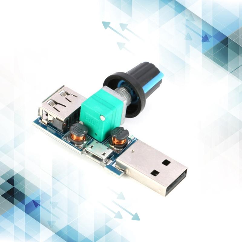 Регулятор скорости вентилятора USB Бесступенчатый модуль управления 5 Вт 4-12 В Регулятор громкости скорости USB-вентилятора для подростков детей