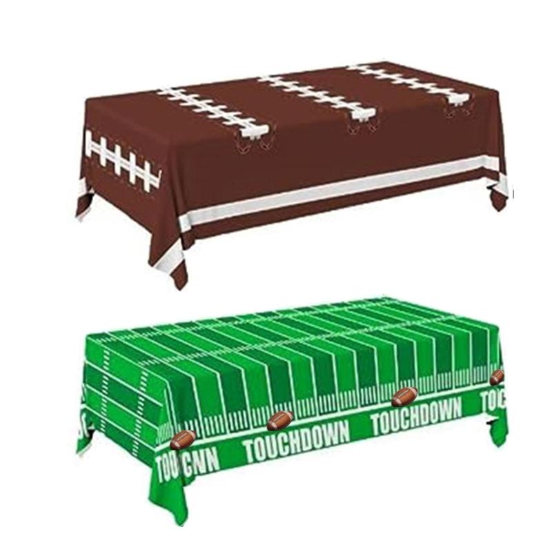 2Pcs Tablecloths For Football Party Decorations Disposable Football Table Runner Perfect For Game Day Celebration