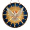 Dove On Blue Background Festive Wall Decoration Art Holiday Room Decoration Kitchen Garden1 Piece Wooden Disc Hanging 20cm