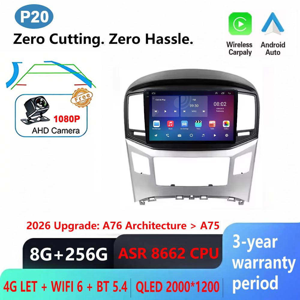 2K Incell Screen Android 16 CarPlay Car Radio For Hyundai H1 Grand Starex i800 TQ 2015 - 2018 Multimedia Video Player GPS Car