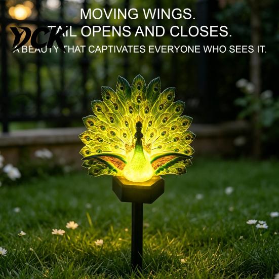 Weather Resistant Patio Accent Solar Peacock Garden Statue, Outdoor Lighted Sculpture, Waterproof Decorative Lawn Ornament LED Light for Yard
