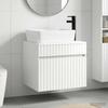 Bathroom Furniture Set High Gloss White Engineered Wood