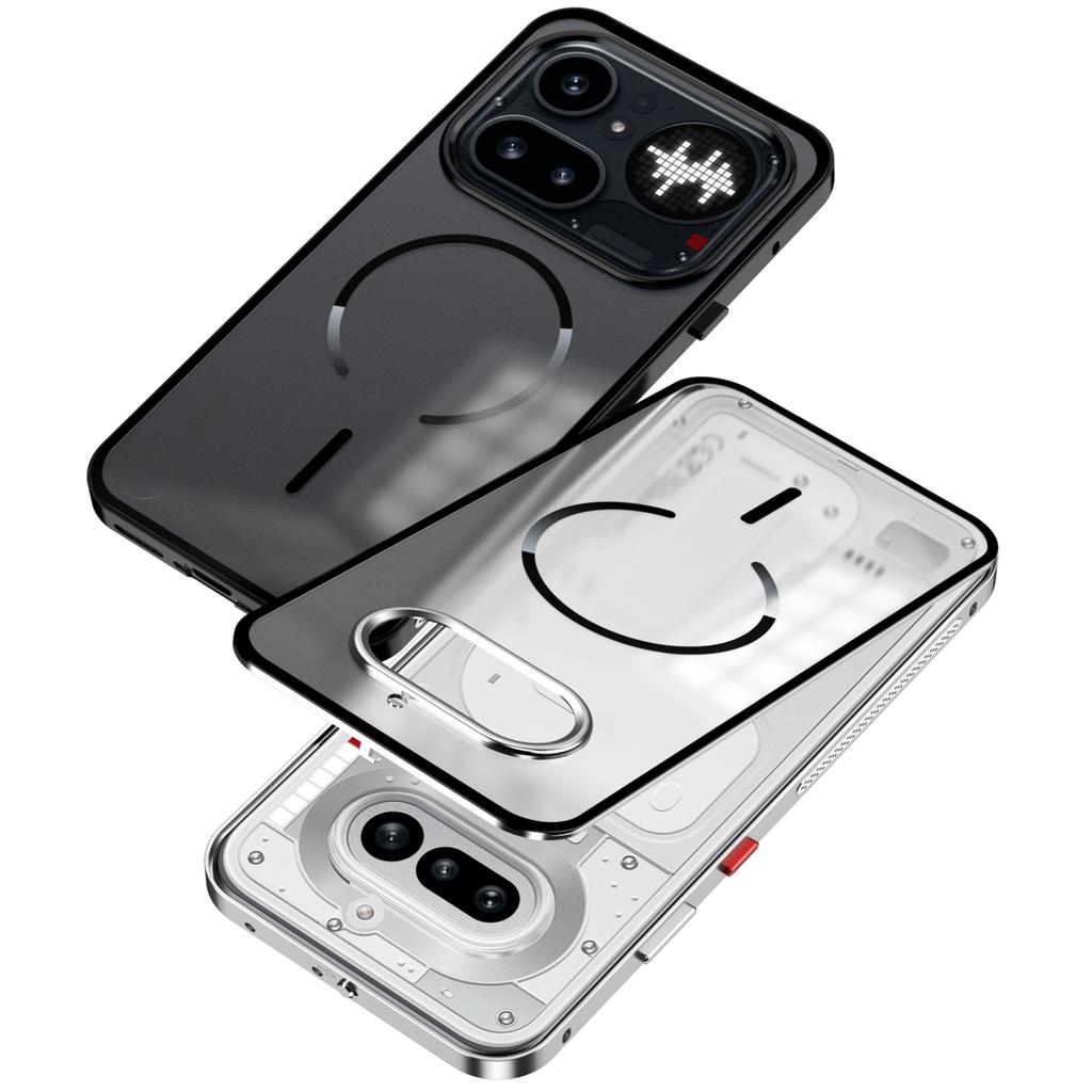Чехол для Nothing Phone 4A Pro Phone 4A Алюминиевый Сплав Металлическая Рамка Бампер Матовый Акрил Magsafe Беспроводная Зарядка Чехол