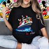 Летняя женская футболка из 100% чистого хлопка с принтом «Капитан Микки и друзья», круизный корабль Диснея, дышащая, Y2K, свободный топ