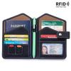 Кожаный держатель для паспорта, тонкий кошелек для путешествий с RFID-защитой для мужчин и женщин, подходит для паспорта, кредитных карт, удостоверения личности, наличных, аксессуары для путешествий
