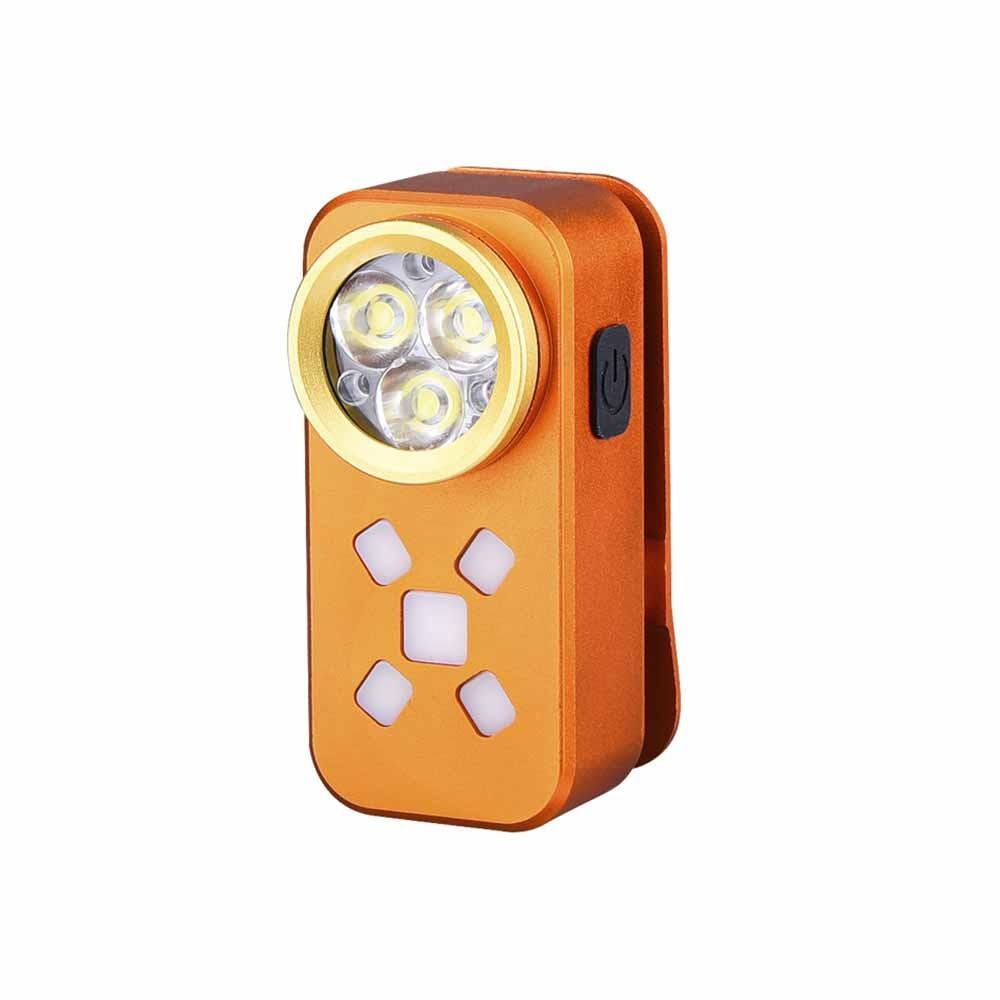 Waterproof LED Clip Flashlight Dual-Light Source Aluminum Alloy Magnetic Clip Light USB Rechargeable Magnetic Clip Warning Lamp