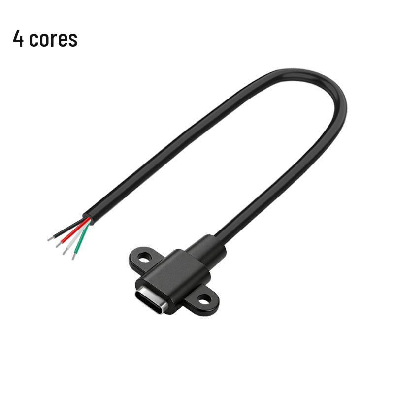 Зарядный и дата-кабель USB Type-C (female) с монтажными отверстиями