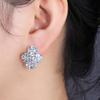 Серьги из стерлингового серебра 925 пробы с натуральным небесно-голубым топазом, изысканные украшения для женщин, хороший подарок, цветочный дизайн