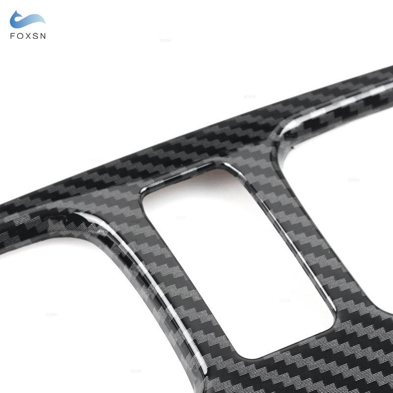 For Dodge Challenger 2015-2022 LHD ABS Carbon Fiber Style Car Center Console Gear Shift Panel Water Cup Holder Cover Frame Trim
