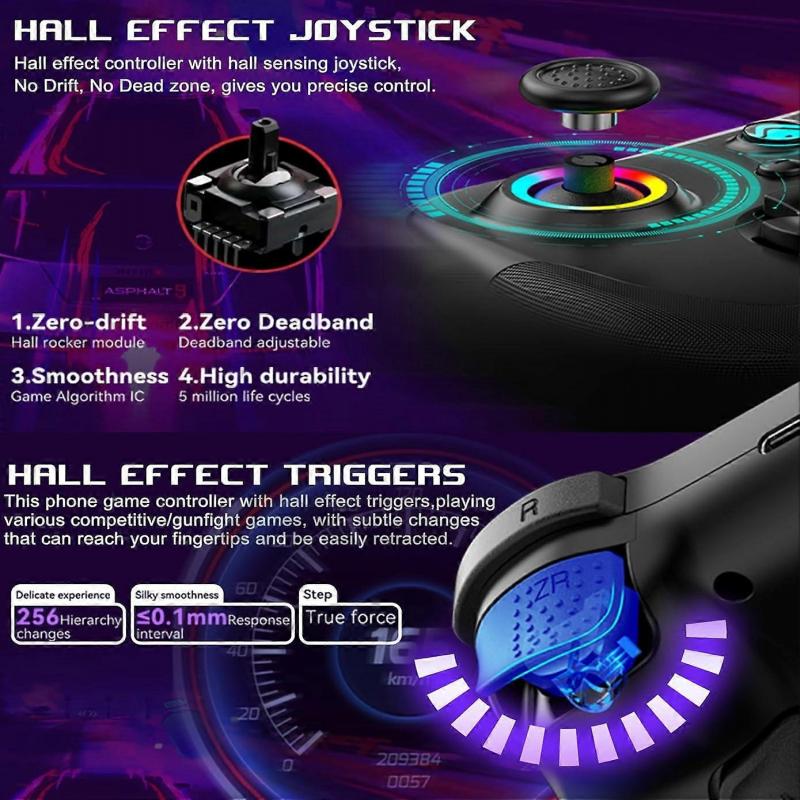 RGB Беспроводной контроллер Bluetooth-совместимый геймпад для PS4 Switch (черный)