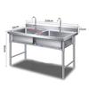 Beifu 304 Stainless Steel Freestanding Double Basin Sink