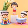 7CM Maruko Figure Chibi Maruko Chan Anime Set Cute Model Desktop Toy Doll Cool Gift Collection Ornaments Artwork PVC Saitama