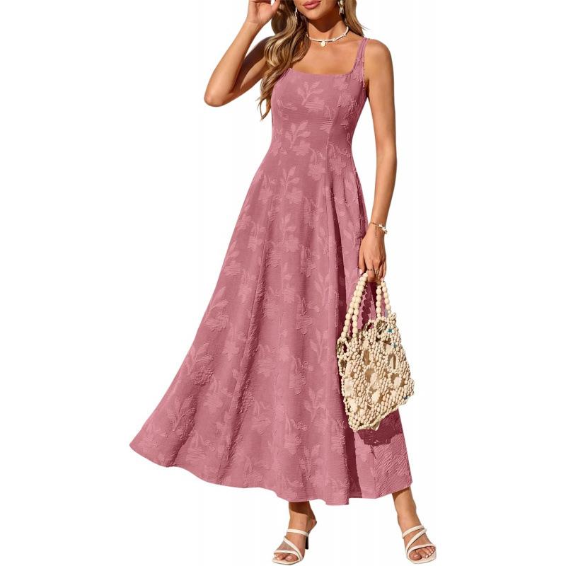 Spice Girl Style 2026 Summer Casual Premium Versatile Loose Lazy Sleeveless Square Neck Dress
