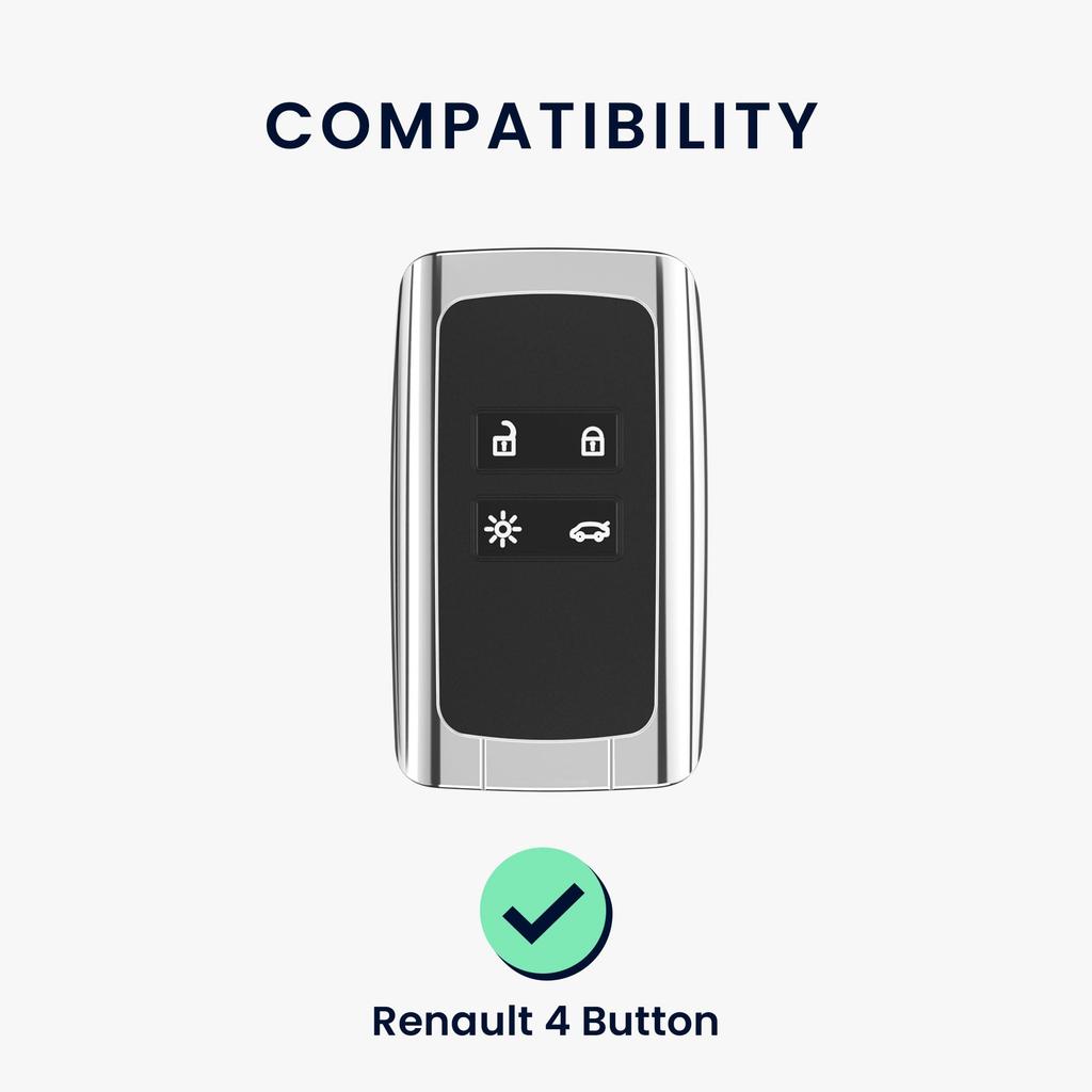 kwmobile Silicone Car Key Case Compatible for Renault 4-Button Car