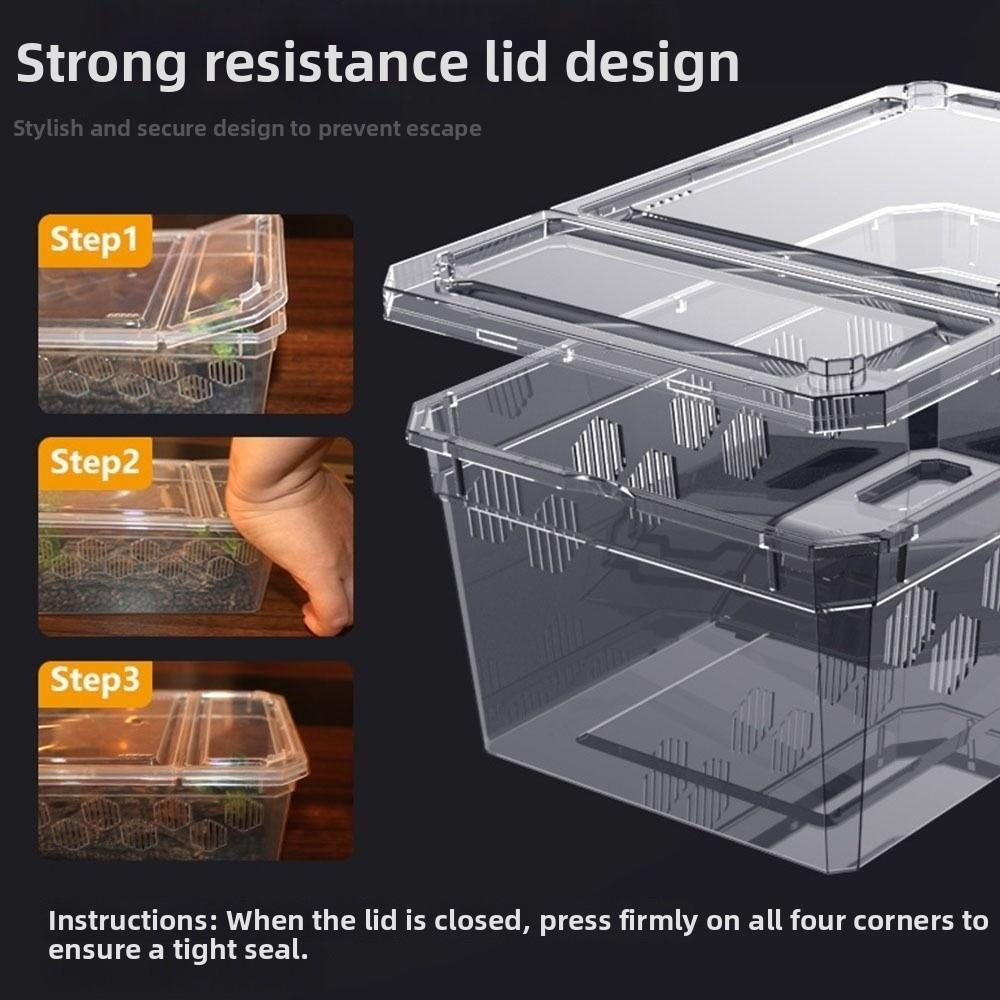Transparent Reptile Tank Plastic Reptile Transport Container Reptile Pet Supplies