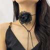 Stylish Rose Blossom Necklace Simulation Flower Neckchain Women Girls Collarbone Chain Eye Catching Choker Accessory