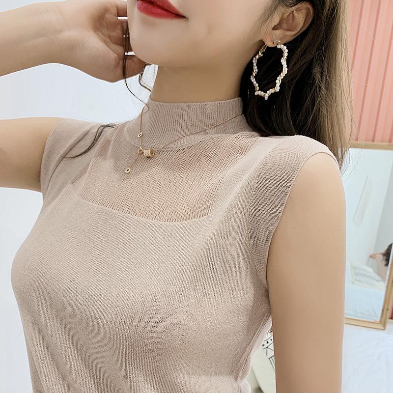 Summer Tanks Sleeveless Knitted Tanks Top Women