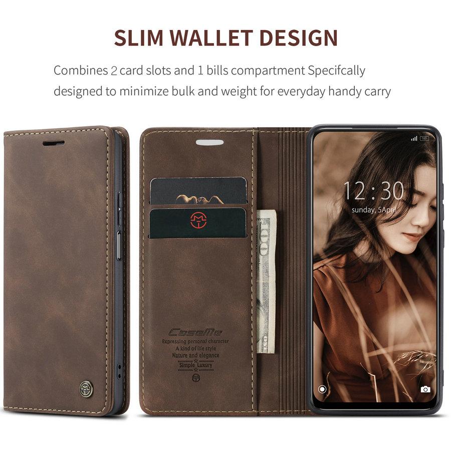 CaseMe Retro Magnetic Flip Wallet Case for Redmi A1/A1 Plus Luxury PU Leather Waterproof & Shockproof Mobile Phone Case