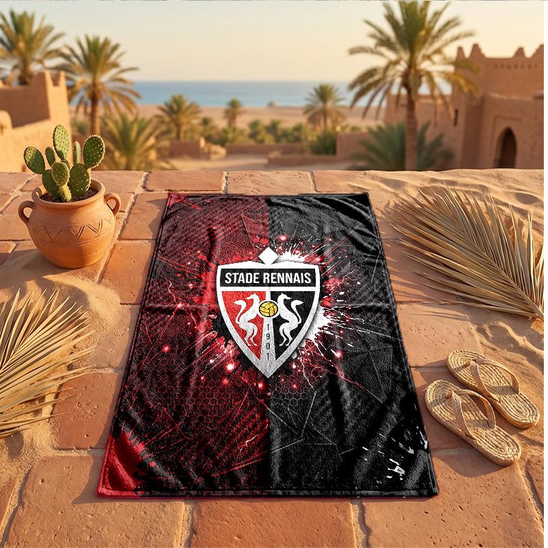Stade Rennais FC Print Microfiber Beach Towel Quick Dry Absorbent Large Towel For Beach Swimming Travel
