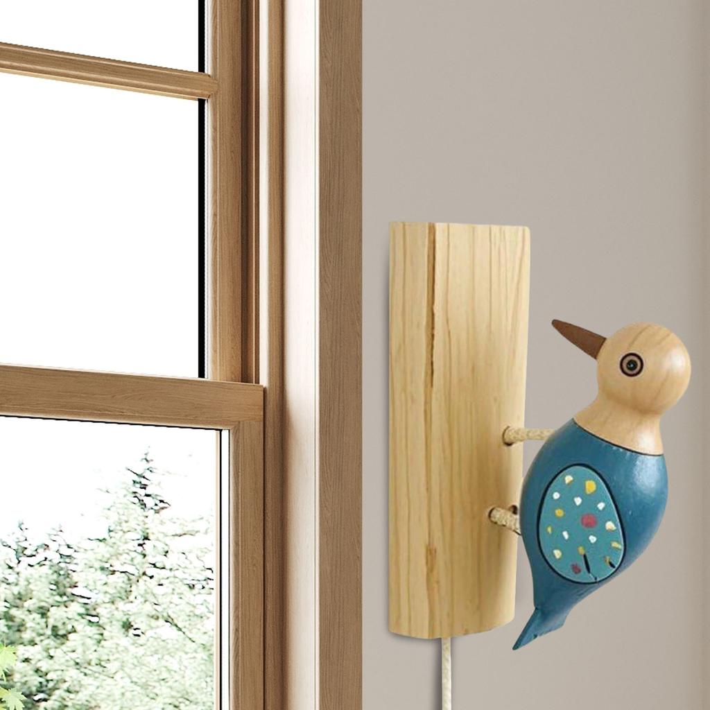 Милый Дятел Звонок на Дверь с Шнурком Прекрасная Птичка Звонок на Дверь Ручная Работа Деревянная Птичка Формы Колокольчик для Дома Школы Поместья