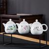 White Porcelain Teapot Exquisite Enamel Color Teapot Tea Strainer Handmade Ceramics Teaware Tea Set