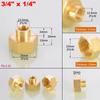 1~10pcs Brass Female Reducing Sleeve 1/8" 1/4" 3/8" 1/2" 3/4" 1" BSP Female Thread Hex Pipe Fitting For Water Fuel Gas 7
