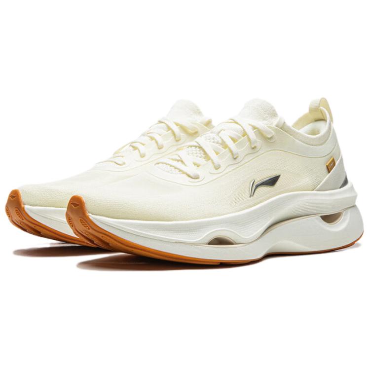 Li Ning Stunning 2 Амортизация Нескользящая Поддержка Легкие Износостойкие Низкие Беговые Кроссовки Женские Слоновая кость ARHW010-1