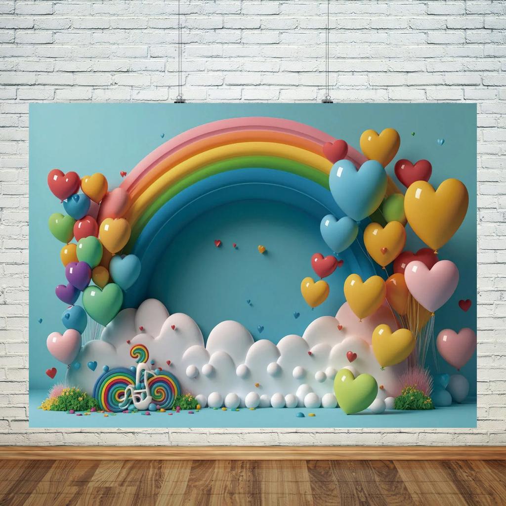 Teddy Bear Colorful Balloons 1st Birthday Backdrop Kids Gifts Baby Shower Oh Baby Background For Photography Photo Props Studio