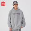 MINISO Men's Premium Loose Fit Letter Print Hooded Sweatshirt