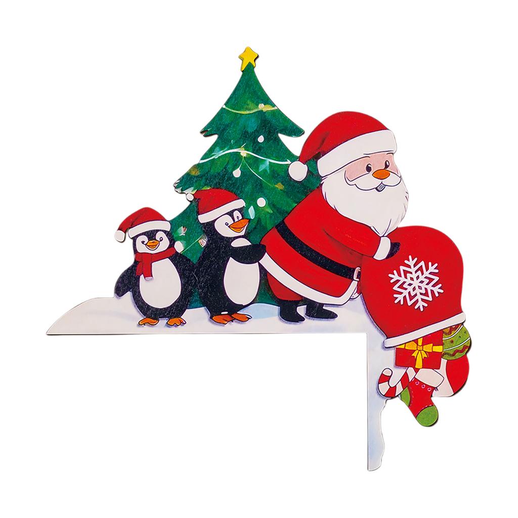 Рождественское деревянное украшение для угла двери, перемычки, украшение дверного проема с лосем