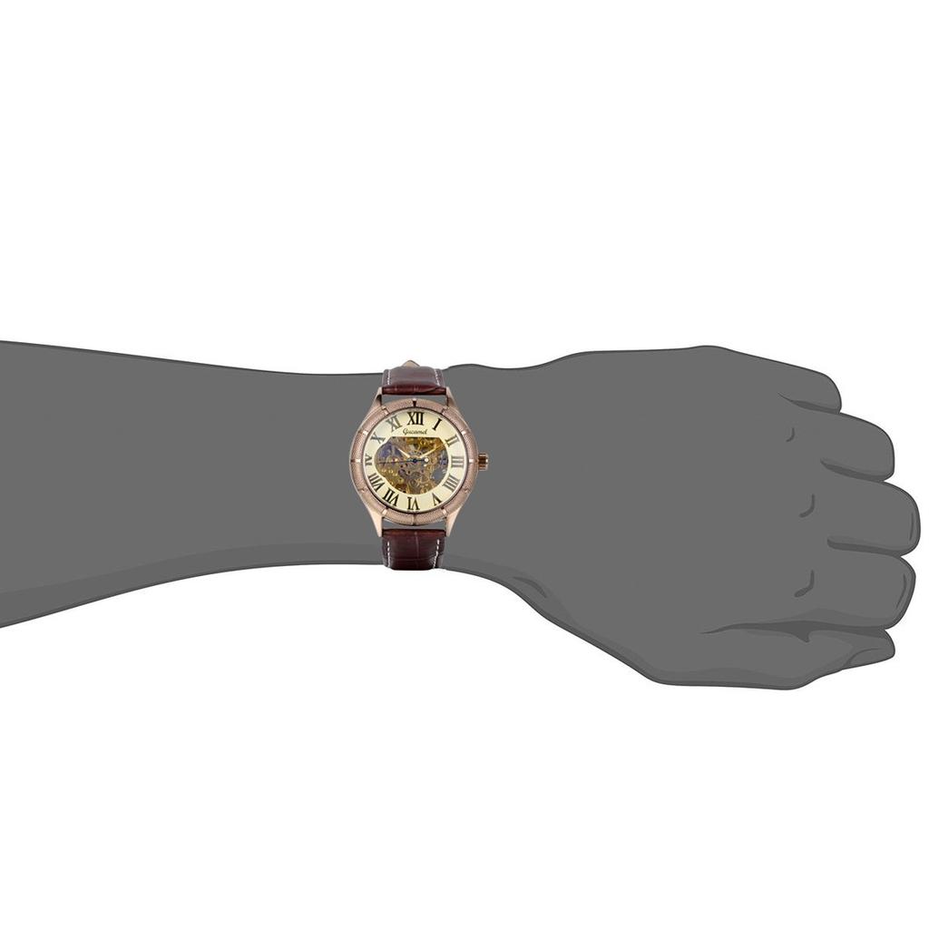 JewelryWe Watch Leather Strap Classic Simple Roman Numeral Christmas Day Gift Men's Watch, Mechanical, Valentine's