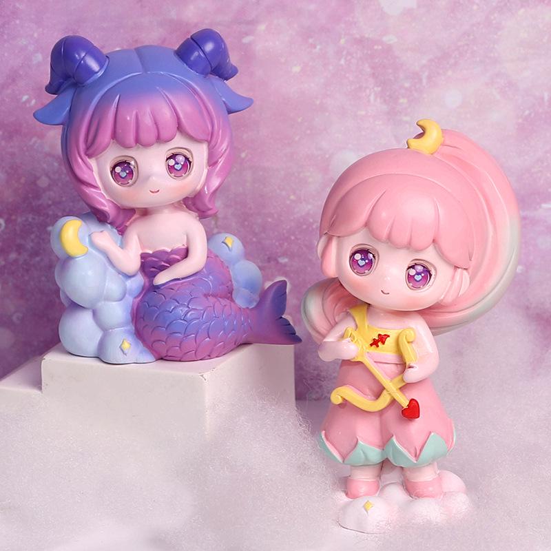 Двенадцать созвездий ручной работы милые настольные украшения в виде девочки-пузырька - подарок на день рождения в закрытой коробке