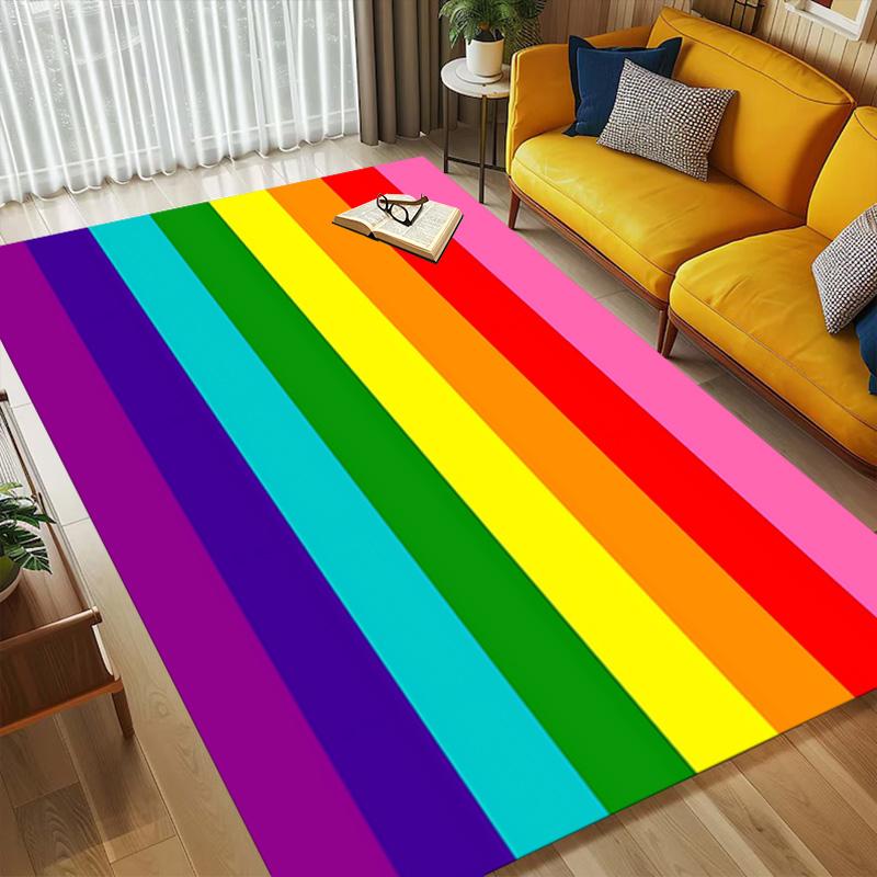 Rainbow Flag Living Room Nonslip Area Rug Soft Carpet For Bedroom Game Playroom Sofa Office Home Decor Doormat Christmas Gift C9301265