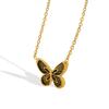 Black Romantic Cute Butterfly Necklace for Women Clavicle Choker Pendant Stainless Steel Jewelry Accessories