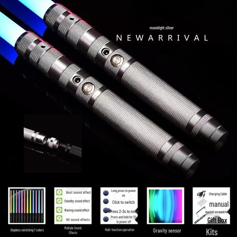 Металлический световой меч Star Wars Cross Два в одном: Цветные, Светящиеся, Вибрационные функции для студентов