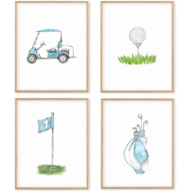 Boat Wades Golf Nursery Decor Unframed Wall Art Prints,Golf Flag Posters & Prints For Home Boy Room Decor,Green Sports Nursery Posters Pictures 8x10