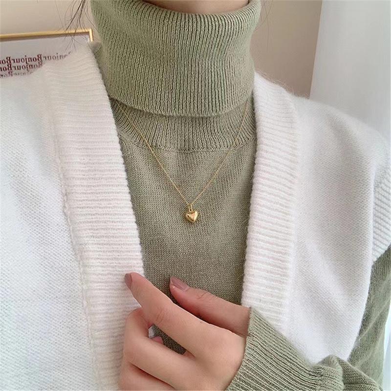 Cute Tiny Love Heart Pendant Necklace For Women Chain Necklace Exquisite Jewelry Gift