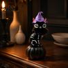 Atmospheric Living Room Decor Halloween Pumpkin Witch Hat Black Cat Ornament, Resin Desktop Skeleton Spooky Tabletop Statues Statue, Creative Cartoon