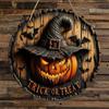 20X20cm Halloween Retro Pumpkin Head Wooden Wreath Logo Home Garden Halloween Horror Decoration Courtyard Wooden Hanging Pendant