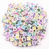 50Pcs 6mm 26 Letter Acrylic Loose Beads DIY for Necklace Bracelet Pendant Jewelry Making