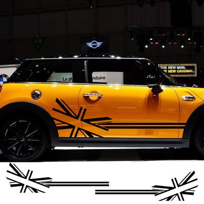 2 шт. наклейки на автомобиль в виде флага, наклейки с боковой полосой для Mini Cooper R56 R57 R58 R50 R52 R53 R59 R61 R60 F60 F55 F56 F54
