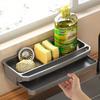 Household Dishwashing Drain Rack Sink Faucet Rack Punch-free Kitchen Rag Sponge Detergent Storage Rack