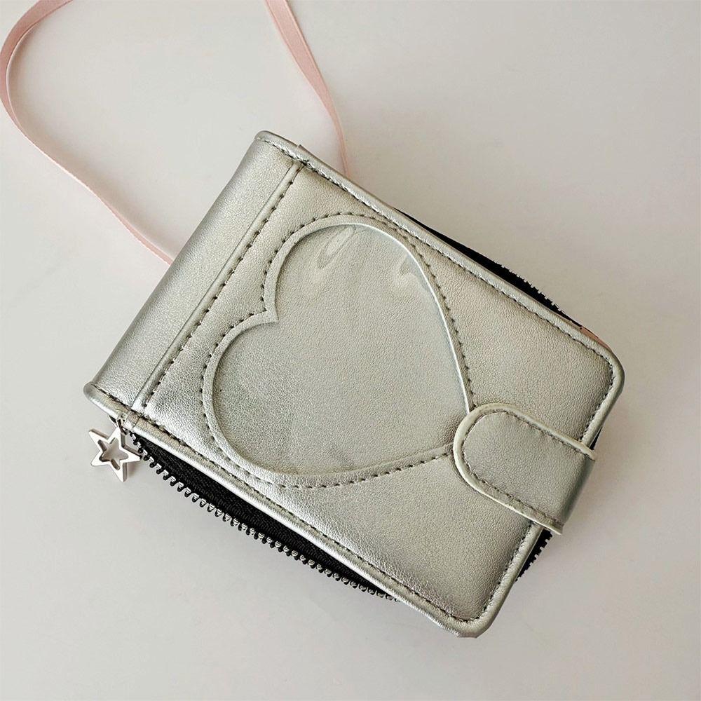 Korean INS PU Card Bag Snap Button Type Ribbon Strap-on Style Wallets 14 Slots Coin Purse Gift
